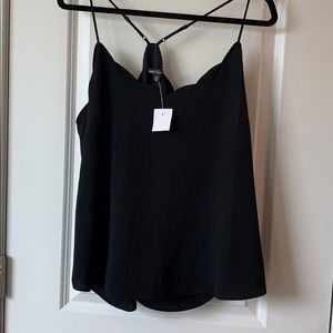 JCrew Black Scalloped Camisole